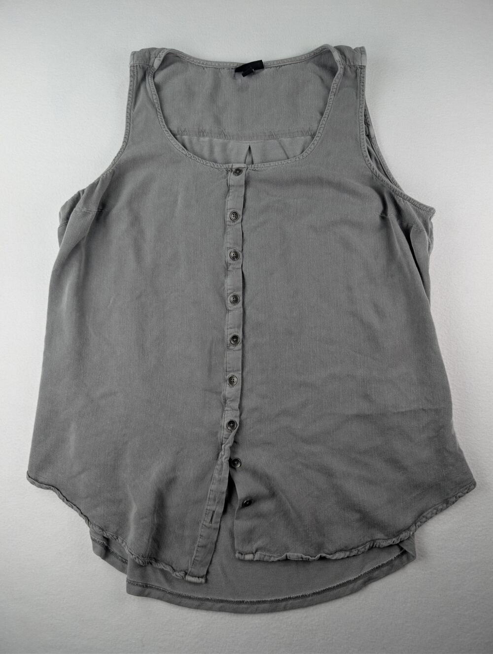 Torrid Size 1 Gray Button Front Rayon Tank Top Sleeveless Plus Size 14/16